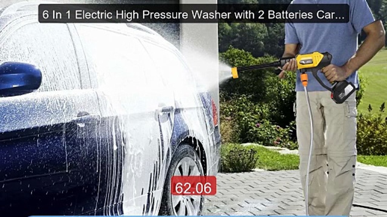 6 In 1 Electric High Pressure Washer with 2 Batteries Car Wash Wat... -- Best Deal 2026 | Shop Now!
