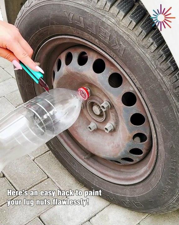 Easy hack to paint lug nuts flawlessly! 🚗