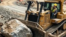 😲 Sometimes the biggest surprises are hidden in plain sight! Watch as a bulldozer moves a massive boulder, revealing an incredible hidden treasure. What do you think is inside_ 💰  #Bulldozer #Treasure #HiddenSecre