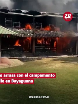 Incendio arrasa con el campamento Comatillo en Bayaguana; sacan a decenas de vacacionistas