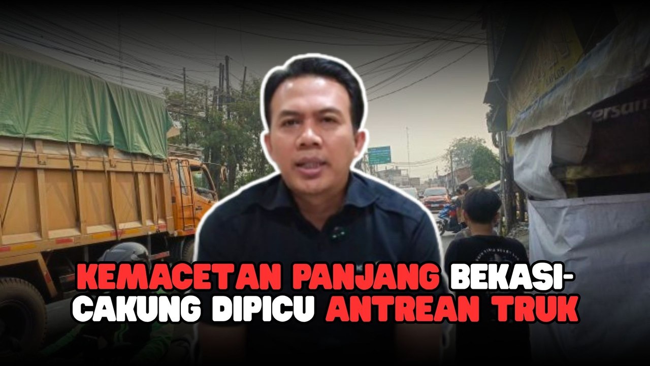 Truk Kontainer Antre di Badan Jalan, Lalu Lintas Bekasi-Cakung Tersendat-Beranda Nasional