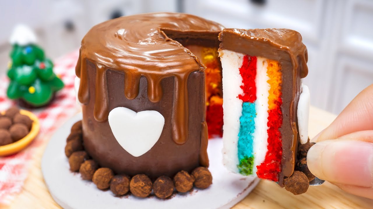 Best Satisfying Miniature Chocolate Cake Decorating 🎂 Tiny Fondant Cake Recipe Idea - Mini Yummy