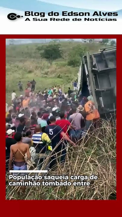 Caminhão tomba na BA-263 e carga é saqueada por populares no interior da BA