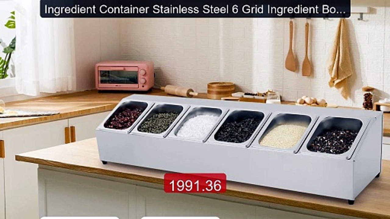 Ingredient Container Stainless Steel 6 Grid Ingredient Box Side Co... -- Best Deal 2026 | Shop Now!
