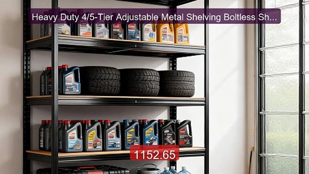 Heavy Duty 4/5-Tier Adjustable Metal Shelving Boltless Shelf Easy ... -- Best Deal 2026 | Shop Now!
