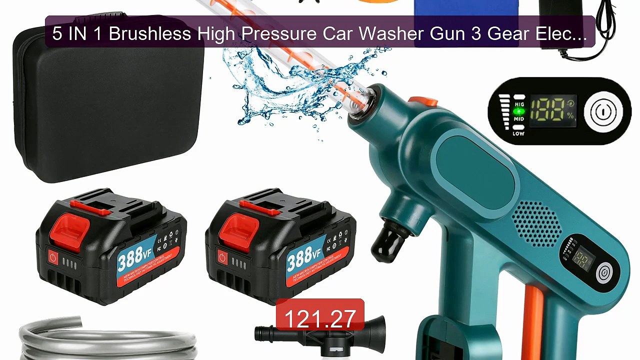 5 IN 1 Brushless High Pressure Car Washer Gun 3 Gear Electric ... -- Hot Deal 2026 | Limited Offer!