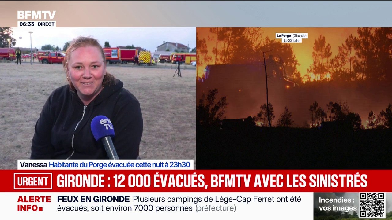 Incendie en Gironde: "On est partis vite", témoigne une habitante du Porge évacuée ce mercredi soir