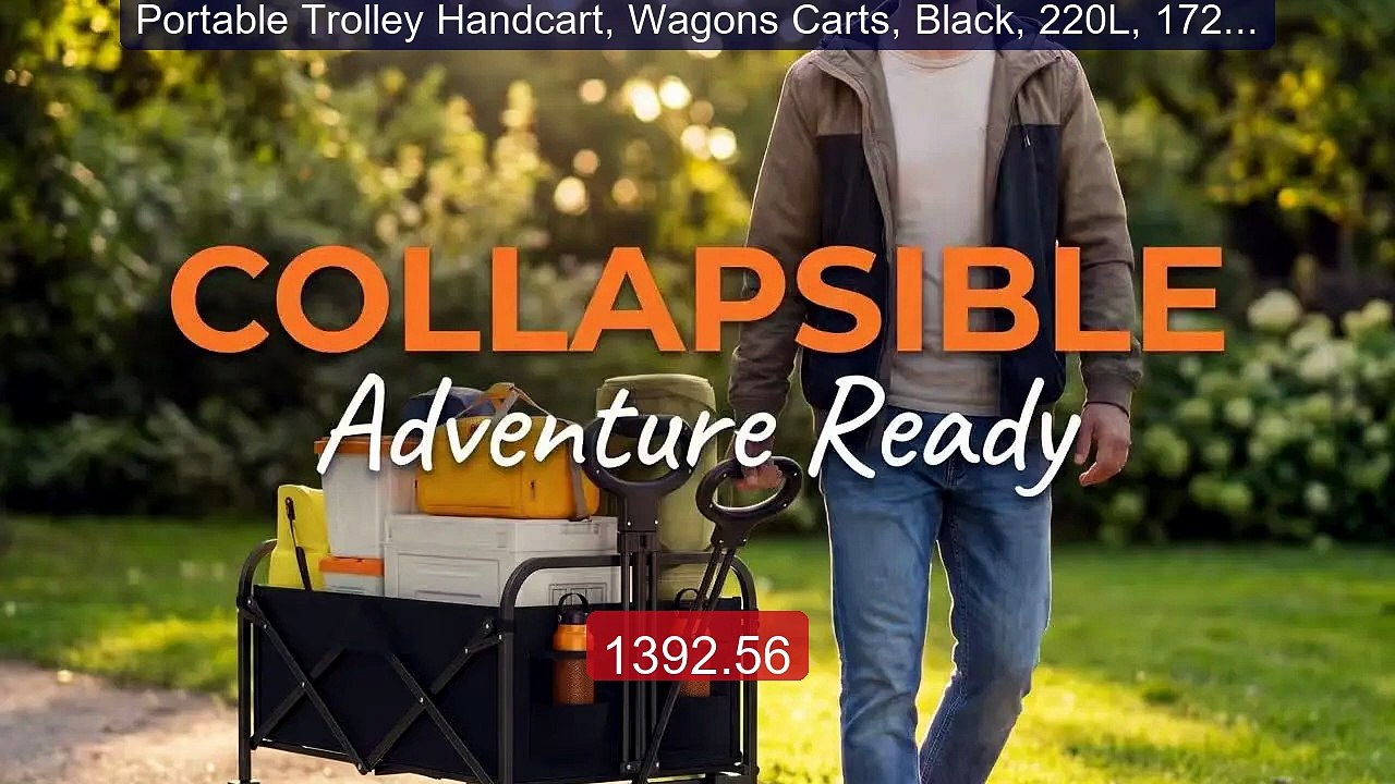 Portable Trolley Handcart, Wagons Carts, Black, 220L, 172kg Lo... -- Best Buy 2026 | Great Quality!