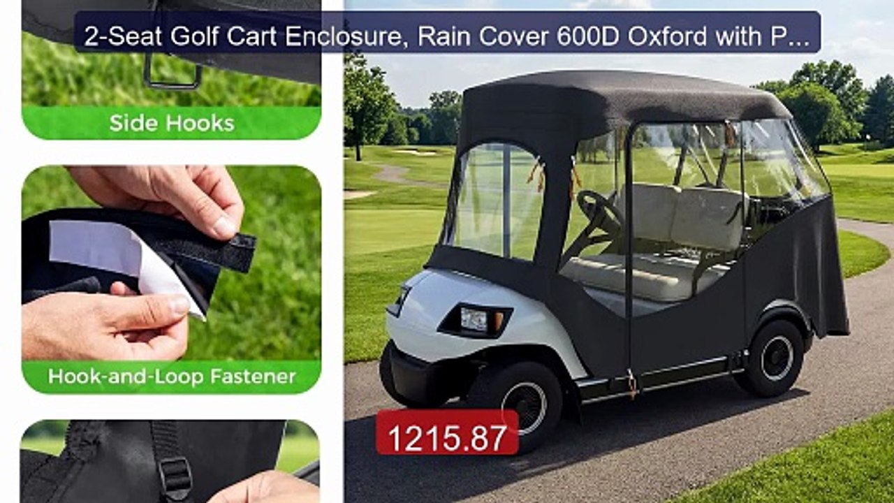 2-Seat Golf Cart Enclosure, Rain Cover 600D Oxford with PVC... -- Top Pick 2026 | Unbeatable Price!