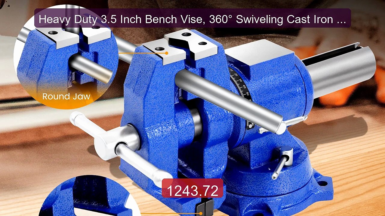 Heavy Duty 3.5 Inch Bench Vise, 360° Swiveling Cast Iron Cl... -- Top Pick 2026 | Unbeatable Price!