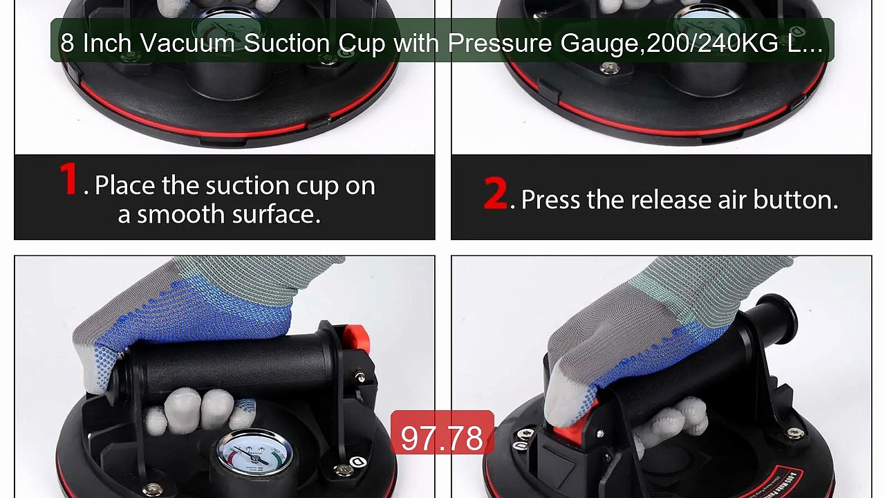 8 Inch Vacuum Suction Cup with Pressure Gauge,200/240KG Loa... -- Top Pick 2026 | Unbeatable Price!