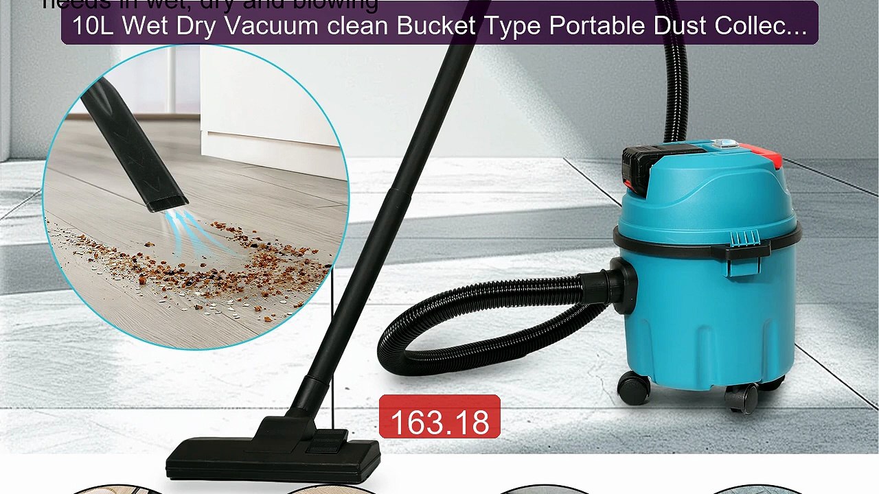10L Wet Dry Vacuum clean Bucket Type Portable Dust Collector ... -- Amazing Value 2026 | Must Have!
