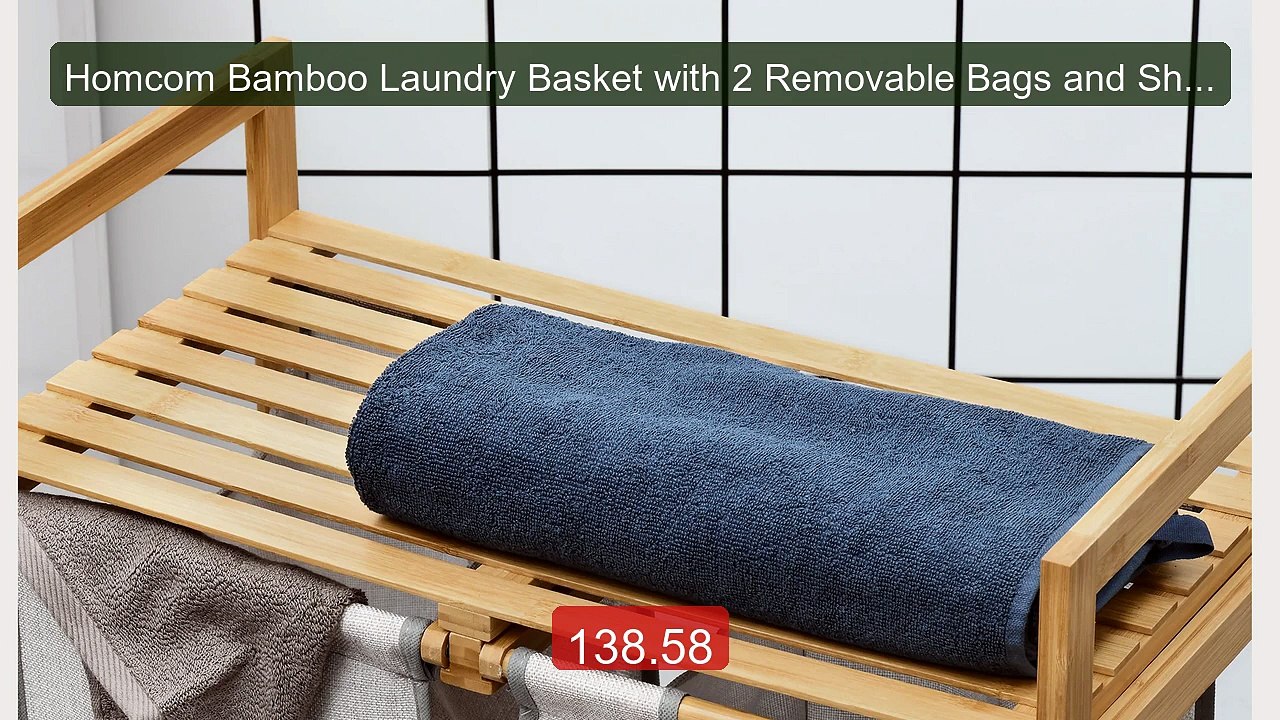 Homcom Bamboo Laundry Basket with 2 Removable Bags and Shelf L... -- Hot Deal 2026 | Limited Offer!