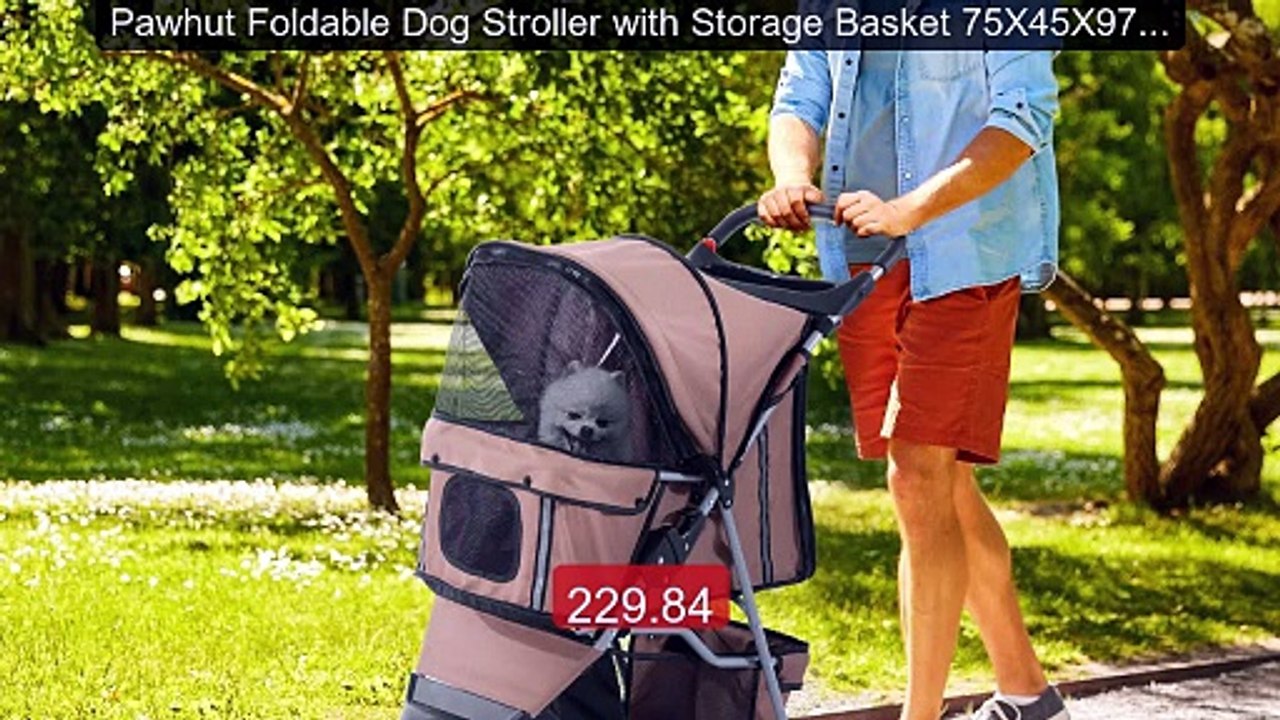 Pawhut Foldable Dog Stroller with Storage Basket 75X45X97 cm C... -- Hot Deal 2026 | Limited Offer!