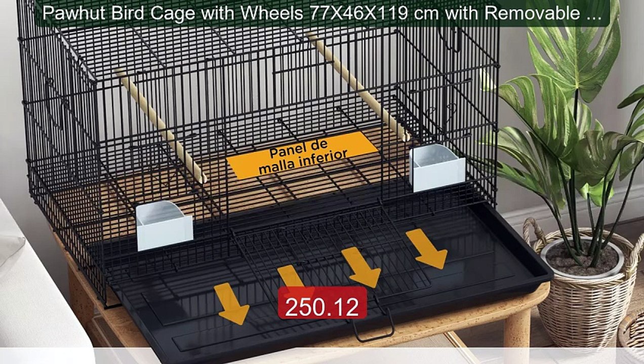 Pawhut Bird Cage with Wheels 77X46X119 cm with Removable Tray... -- Amazing Value 2026 | Must Have!