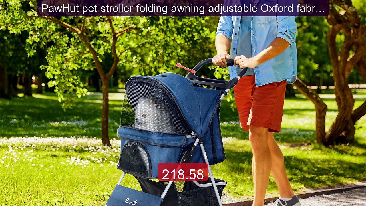 PawHut pet stroller folding awning adjustable Oxford fabric 75x46x9... -- Top Rated 2026 | Buy Now!