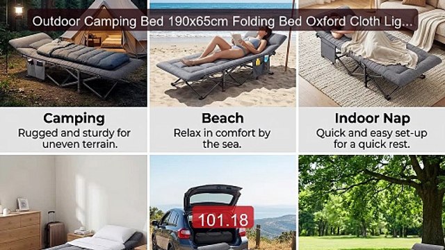 Outdoor Camping Bed 190x65cm Folding Bed Oxford Cloth Lightwei... Hot Deal 2026 | Limited Offer!