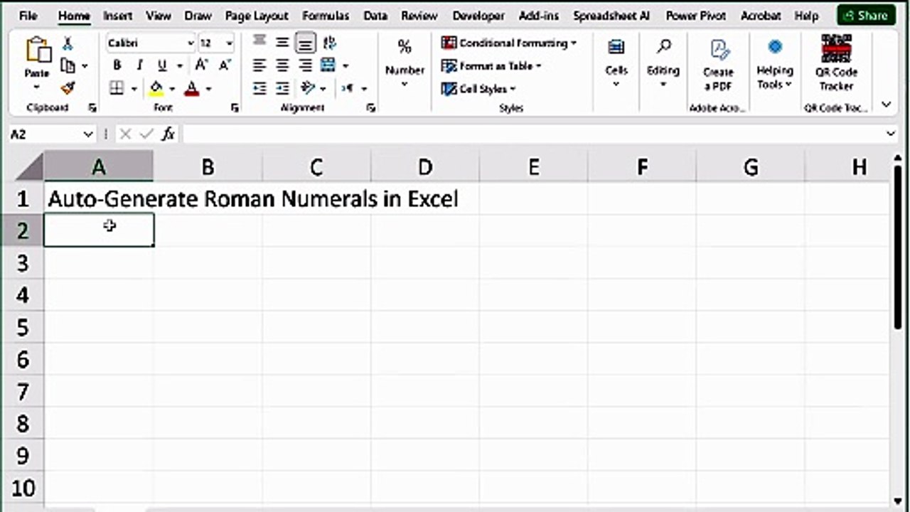 How to Auto-Generate Roman Numerals in Excel