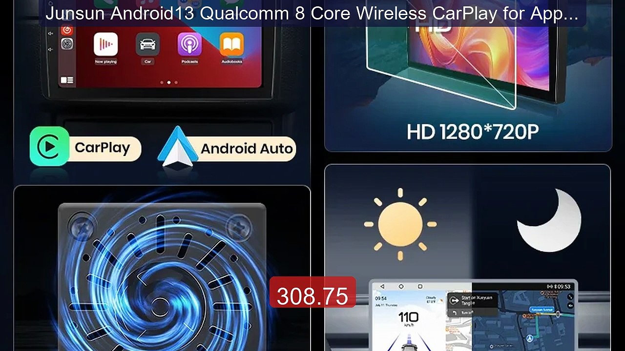 Junsun Android13 Qualcomm 8 Core Wireless CarPlay for Apple An... -- Best Buy 2026 | Great Quality!