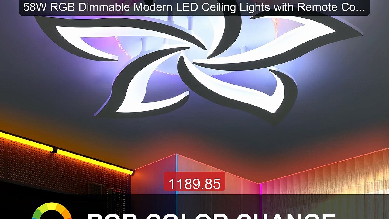 58W RGB Dimmable Modern LED Ceiling Lights with Remote Control... -- Hot Deal 2026 | Limited Offer!