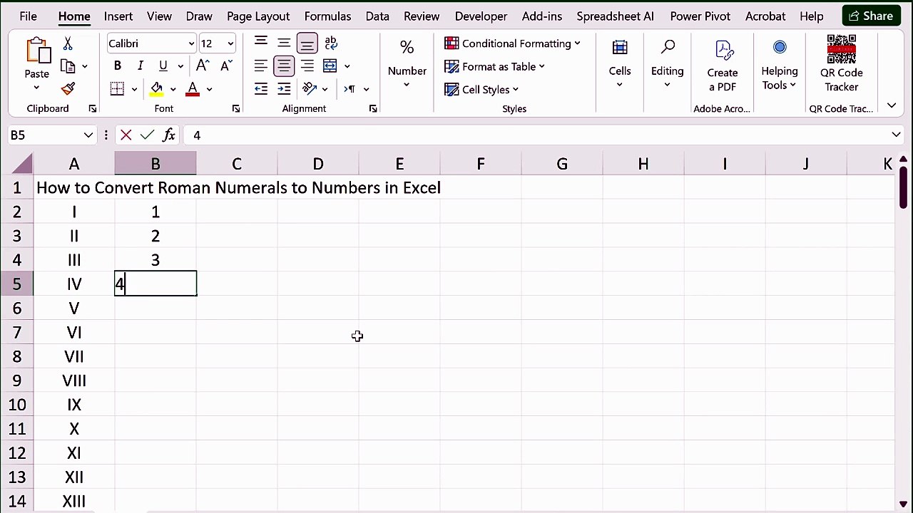 How to Convert Roman Numerals to Numbers in Excel
