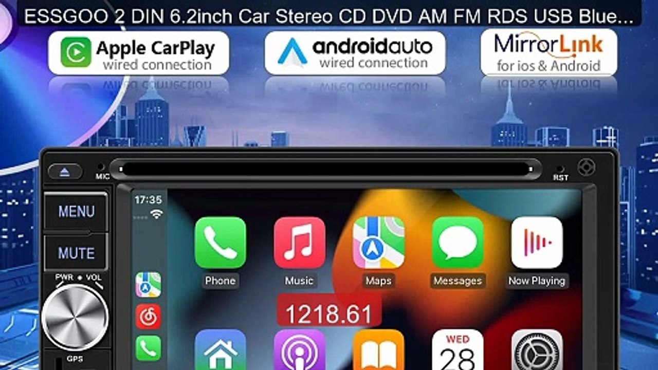 ESSGOO 2 DIN 6.2inch Car Stereo CD DVD AM FM RDS USB Bluetooth... -- Best Buy 2026 | Great Quality!
