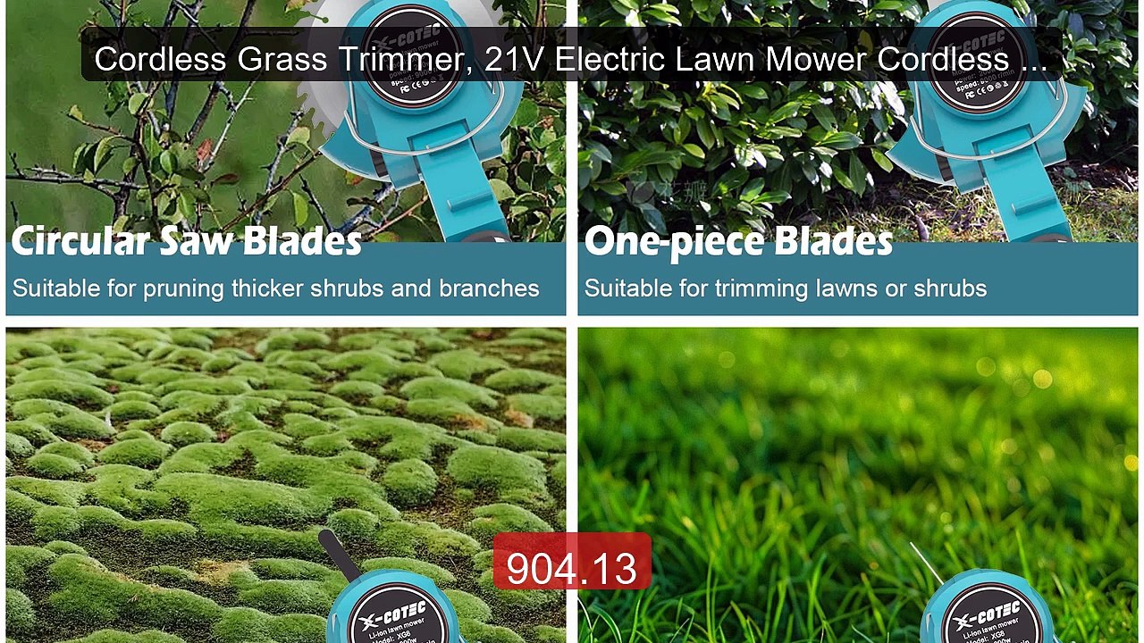 Cordless Grass Trimmer, 21V Electric Lawn Mower Cordless Gr... -- Top Pick 2026 | Unbeatable Price!