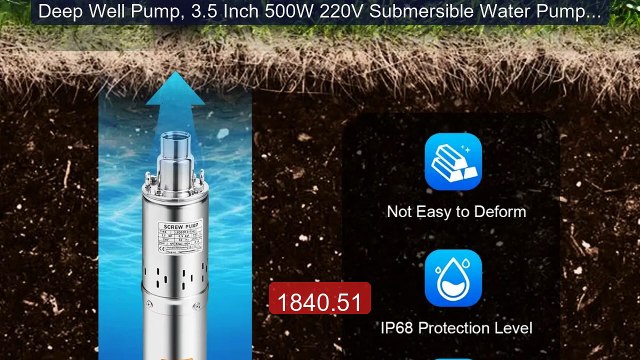 Deep Well Pump, 3.5 Inch 500W 220V Submersible Water Pump ,... Top Pick 2026 | Unbeatable Price!
