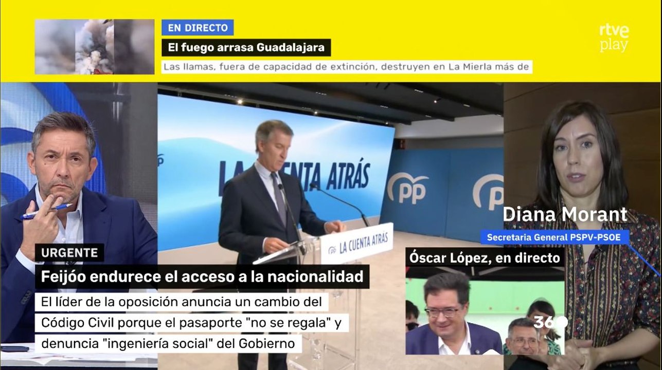 Vea el silencio cómplice de Javier Ruiz cuando Diana Morant compara a Feijóo con Hitler