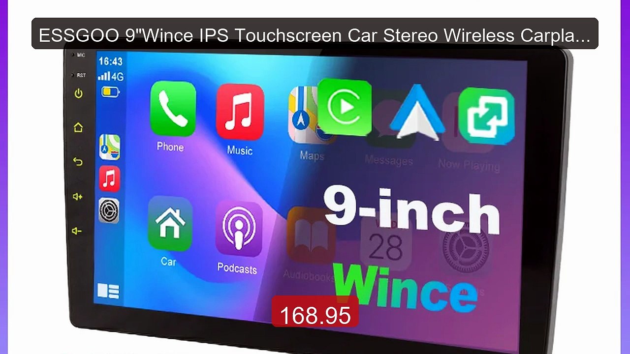 ESSGOO 9"Wince IPS Touchscreen Car Stereo Wireless Carplay An... -- Amazing Value 2026 | Must Have!