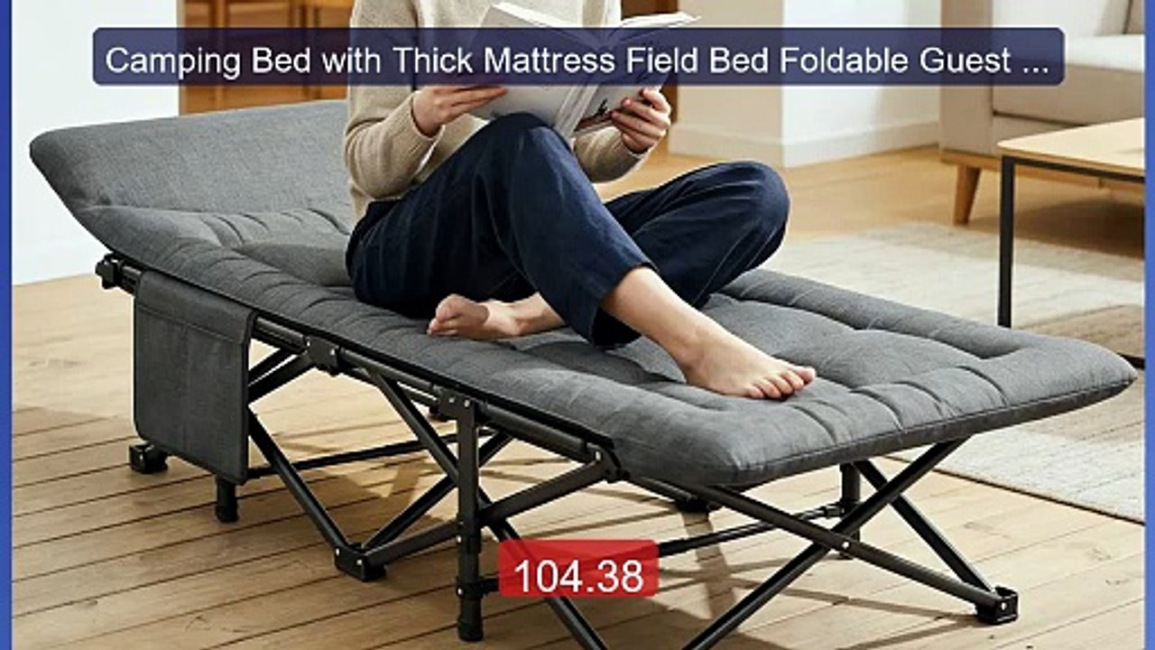 Camping Bed with Thick Mattress Field Bed Foldable Guest Be... -- Top Pick 2026 | Unbeatable Price!