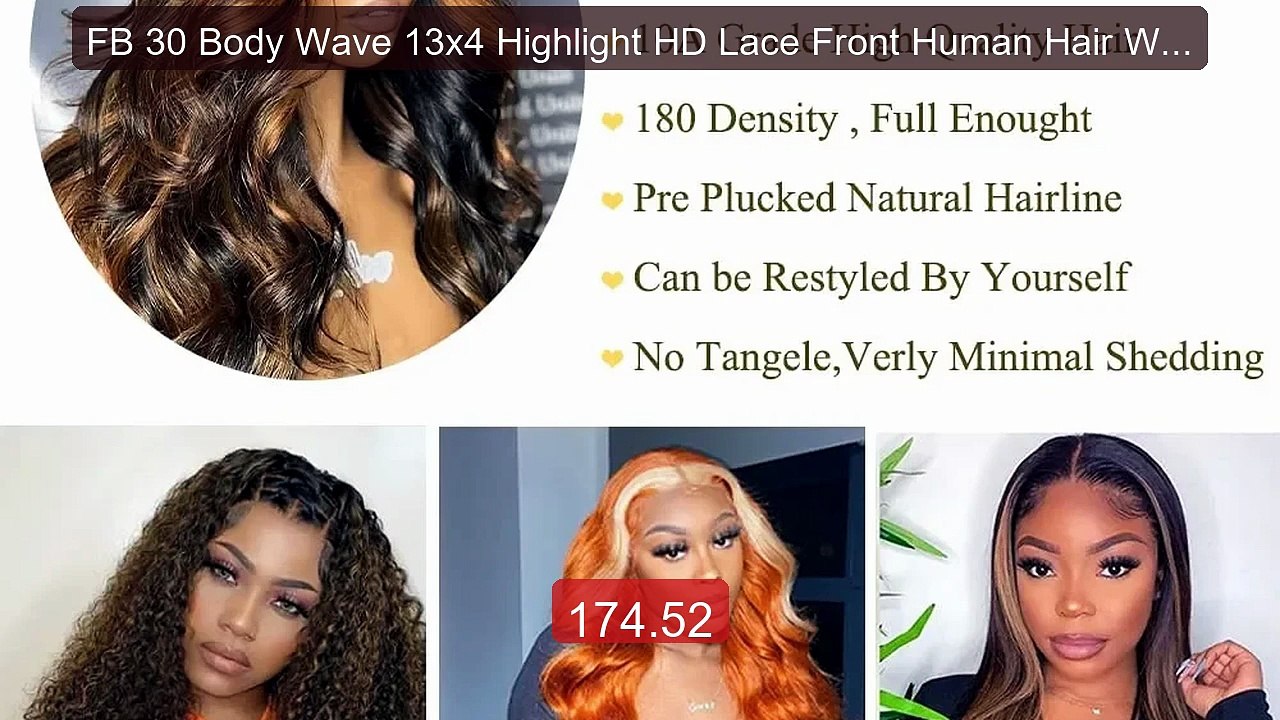 FB 30 Body Wave 13x4 Highlight HD Lace Front Human Hair Wig 46 Inch... -- Top Rated 2026 | Buy Now!