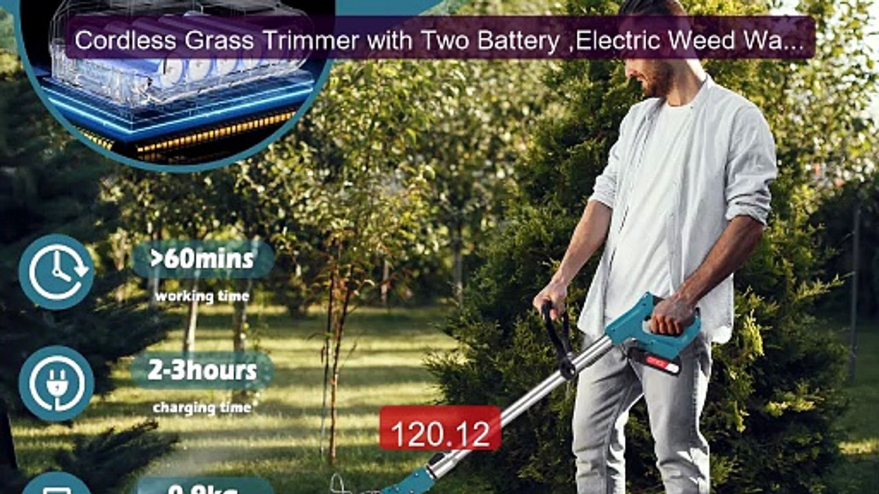 Cordless Grass Trimmer with Two Battery ,Electr...