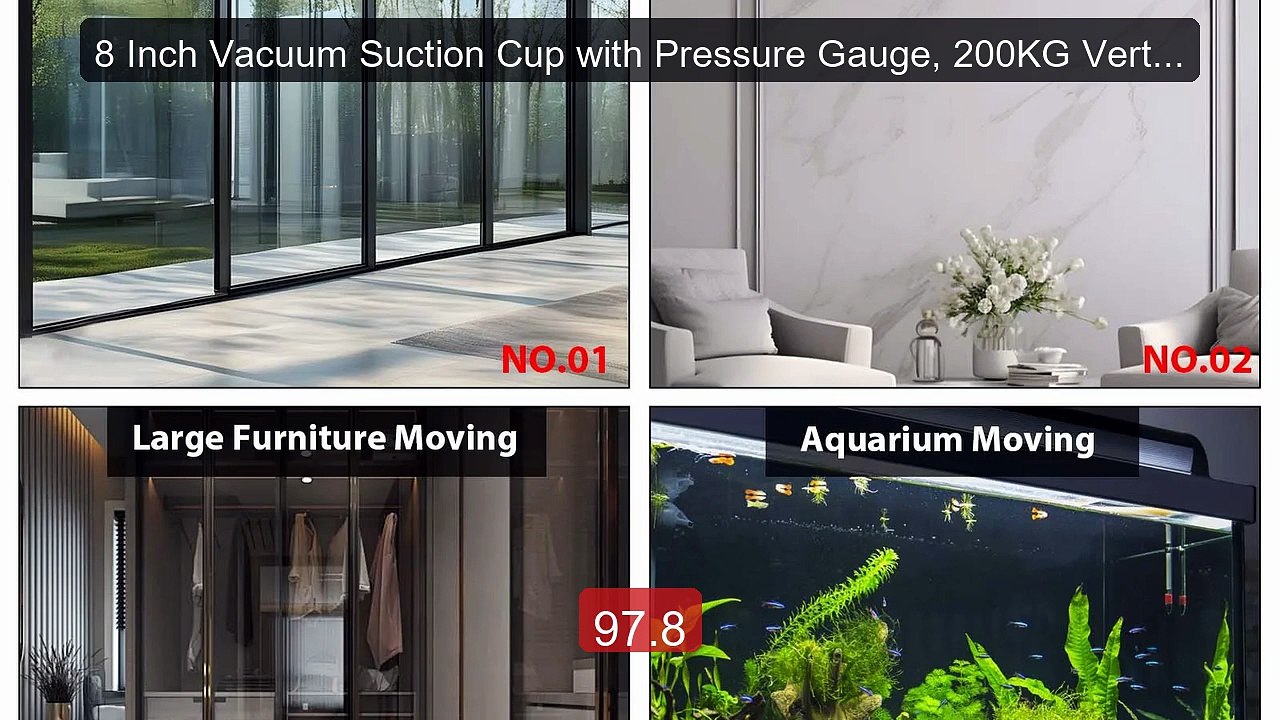 8 Inch Vacuum Suction Cup with Pressure Gauge, 200KG Vertical ... -- Best Buy 2026 | Great Quality!