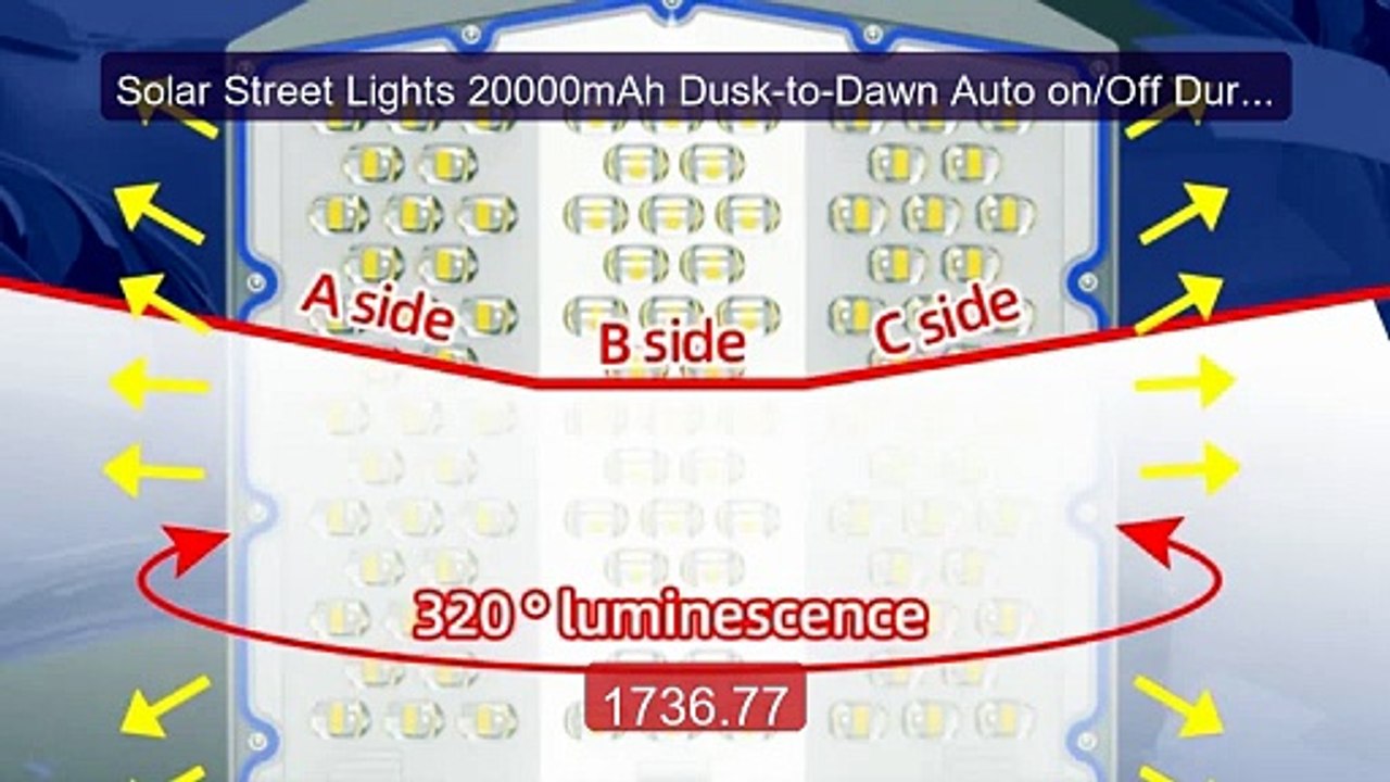 Solar Street Lights 20000mAh Dusk-to-Dawn Auto on/Off Durable Alumi... -- Top Rated 2026 | Buy Now!