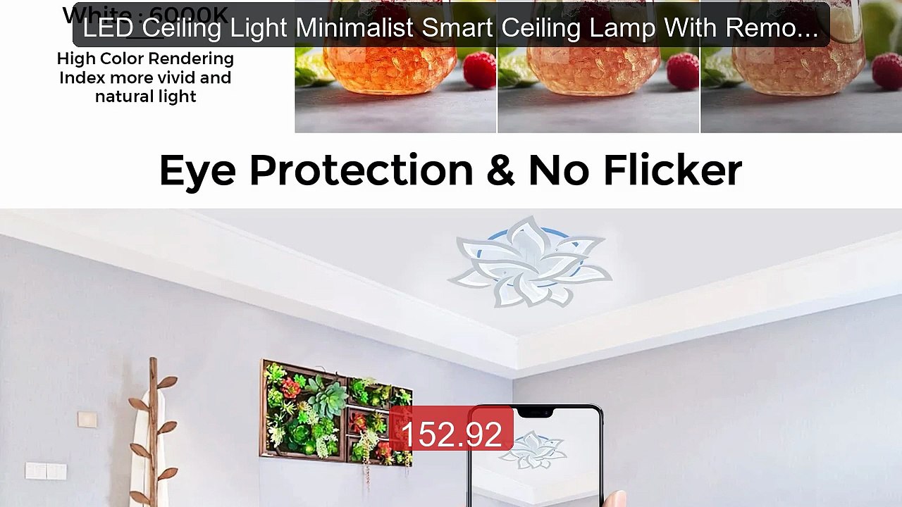 LED Ceiling Light Minimalist Smart Ceiling Lamp With Remote Colored... -- Top Rated 2026 | Buy Now!