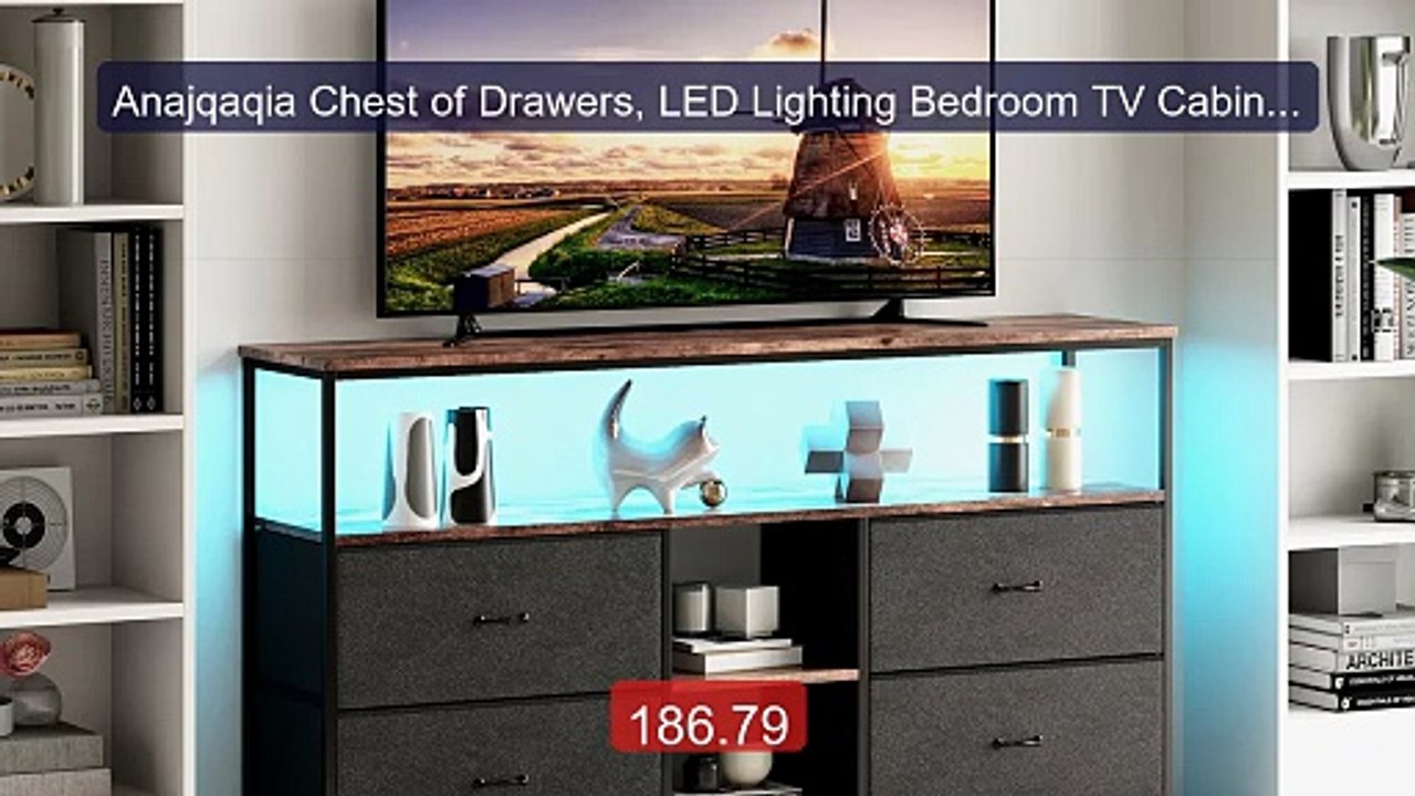 Anajqaqia Chest of Drawers, LED Lighting Bedroom TV Cabinet, Stora... -- Best Deal 2026 | Shop Now!