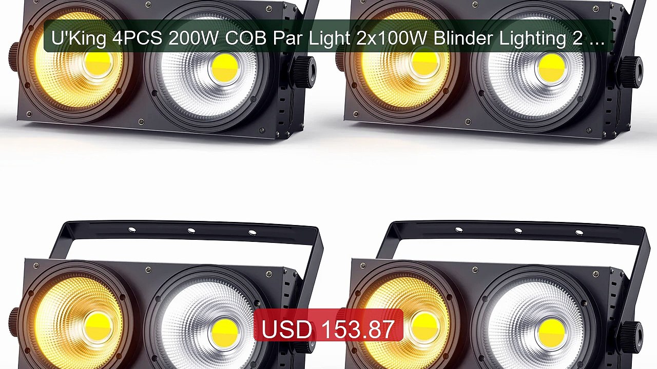 U'King 4PCS 200W COB Par Light 2x100W Blinder Lighting 2 Eyes... -- Amazing Value 2026 | Must Have!