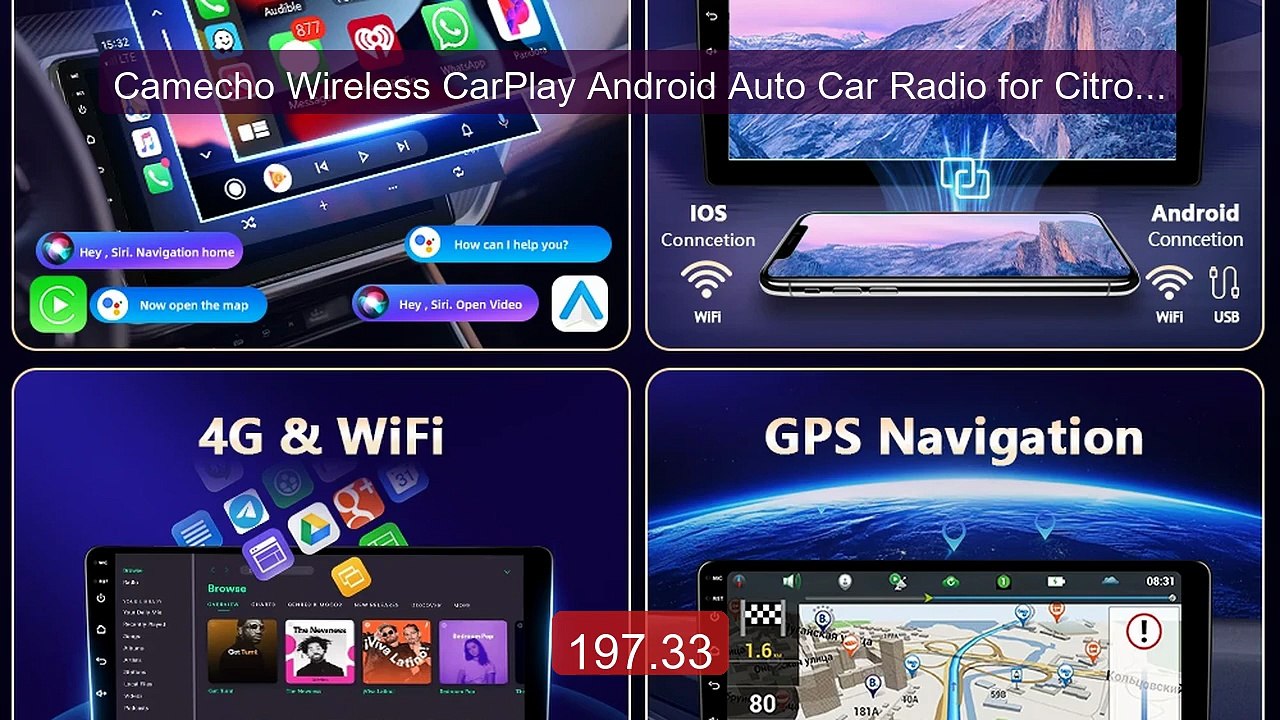 Camecho Wireless CarPlay Android Auto Car Radio for Citroen nemo/P... -- Best Deal 2026 | Shop Now!