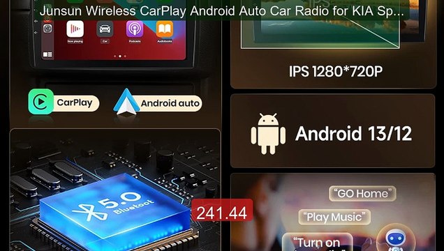 Junsun Wireless CarPlay Android Auto Car Radio for KIA Spor... Top Pick 2026 | Unbeatable Price!