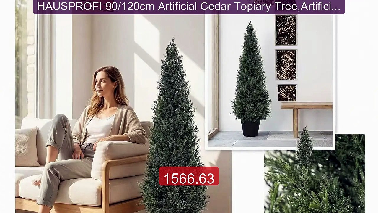 HAUSPROFI 90/120cm Artificial Cedar Topiary Tree,Artificial P... -- Amazing Value 2026 | Must Have!