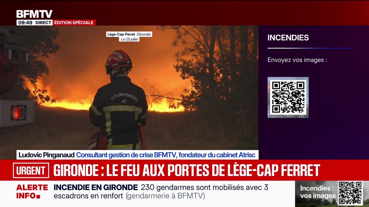 Incendie en Gironde: BFMTV au plus près des pompiers qui luttent contre les flammes