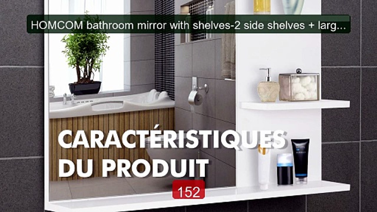 HOMCOM bathroom mirror with shelves-2 side shelves + large lower sh... -- Top Rated 2026 | Buy Now!