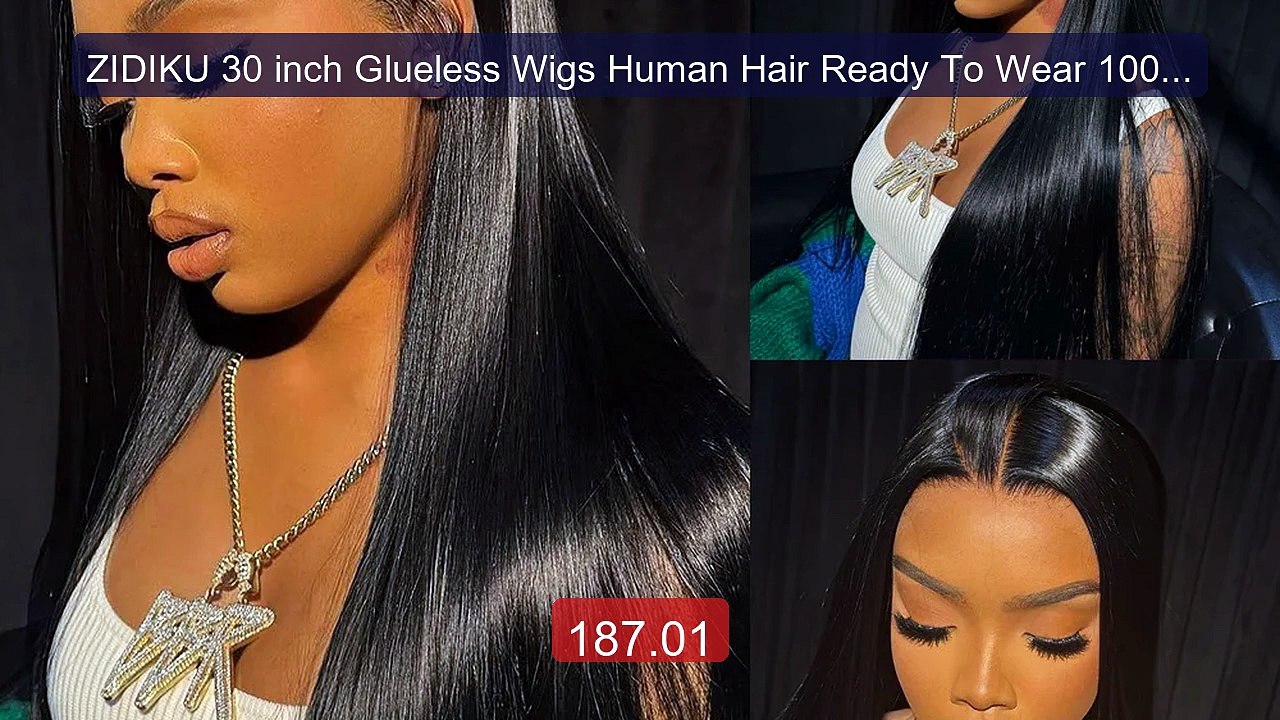 ZIDIKU 30 inch Glueless Wigs Human Hair Ready To Wear 100% Bra... -- Best Buy 2026 | Great Quality!