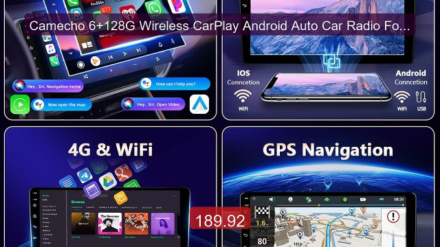 Camecho 6+128G Wireless CarPlay Android Auto Car Radio For Hyundai... Best Deal 2026 | Shop Now!