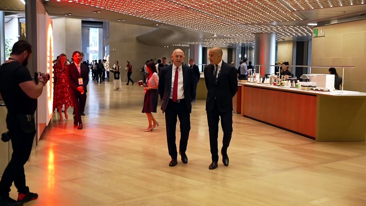 Chancellor arrives at business reception
