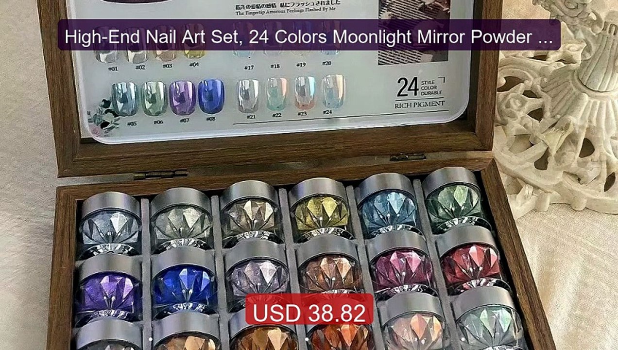 High-End Nail Art Set, 24 Colors Moonlight Mirror Powder Kit,... -- Amazing Value 2026 | Must Have!