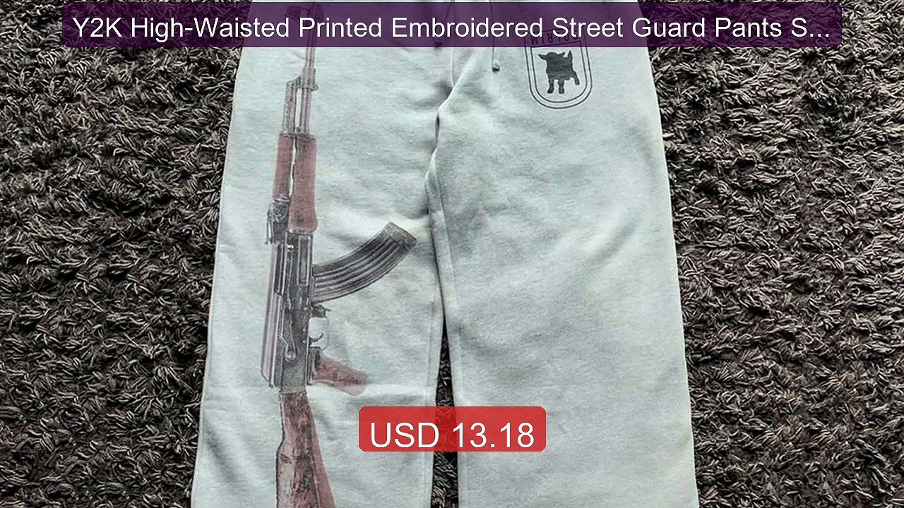 Y2K High-Waisted Printed Embroidered Street Guard Pants Spr... -- Top Pick 2026 | Unbeatable Price!