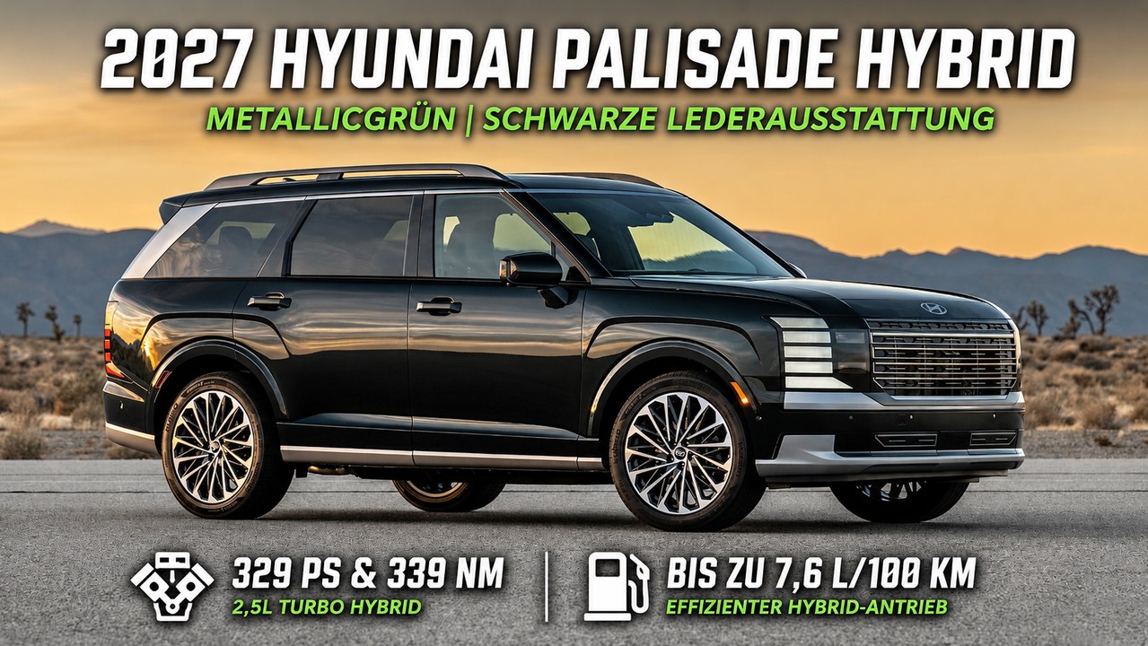 2027 Hyundai Palisade Hybrid Metallicgrün | Hybrid, V6 & Calligraphy