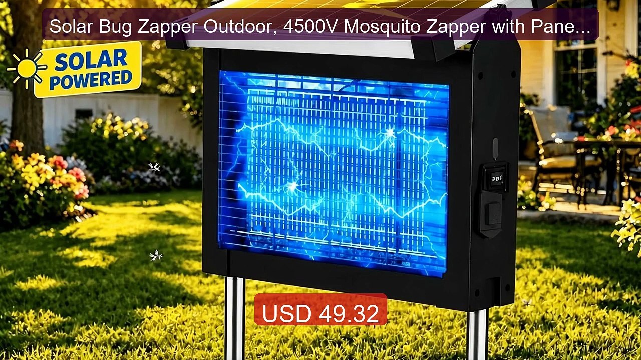 Solar Bug Zapper Outdoor, 4500V Mosquito Zapper with Panel Sen... -- Hot Deal 2026 | Limited Offer!
